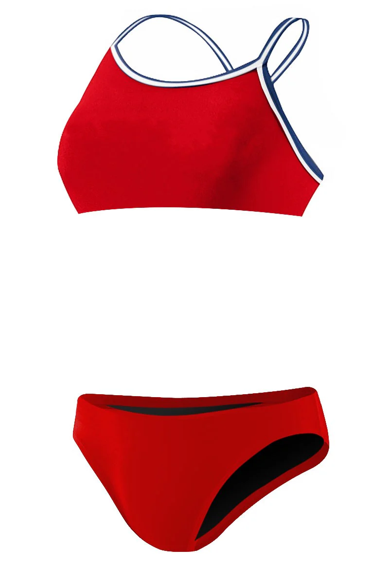 Rise Solid Poly Tri Color Bikini - Image 3