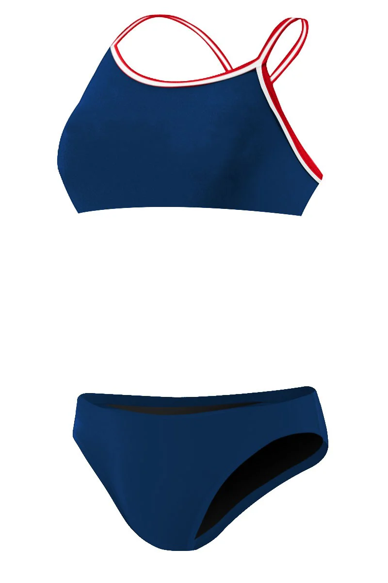 Rise Solid Poly Tri Color Bikini - Image 4
