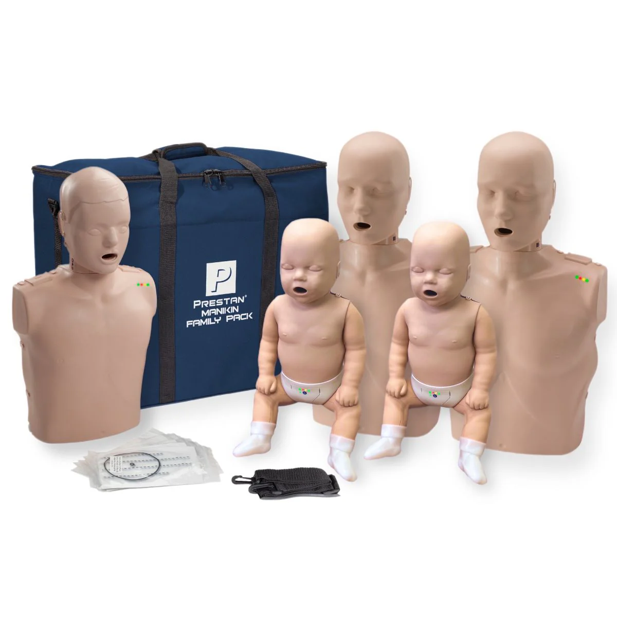 Prestan Family Pack- 2 Adult, 1 Child and 2 Infant Manikins with Rate Monitor - Image 3